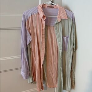 Colorblock Button-Up Shirt